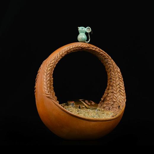 宇达青铜全铜鼠摆件《数你有福》鼠年新品 家居 艺术装饰摆件  高22cm 商品图2