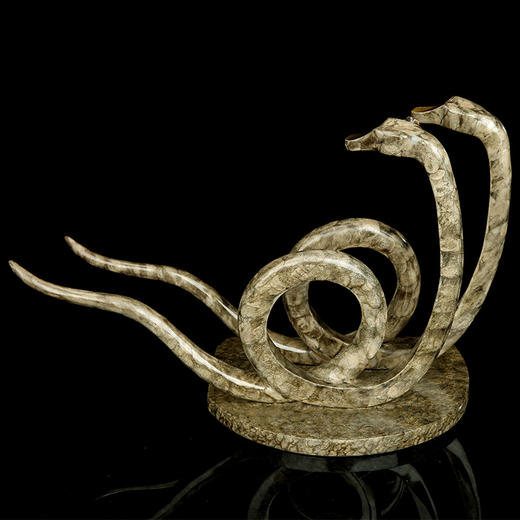 宇达青铜全铜蛇摆件《团团圆圆》十二生肖 创意装饰 家居工艺摆件  高30.8cm 商品图2