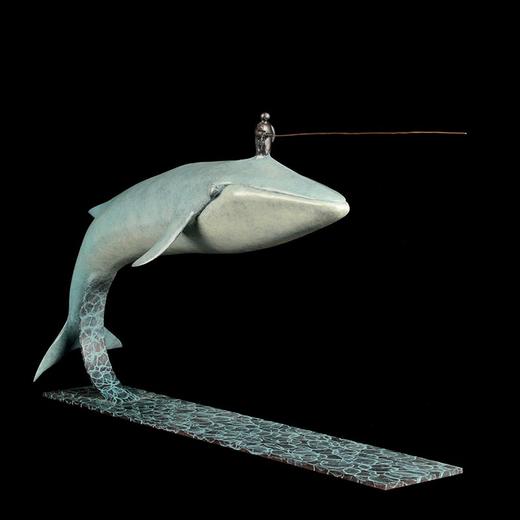 宇达青铜全铜摆件  袁燎作品《yu》限量8版  家居艺术装饰摆件  长72cm 商品图3