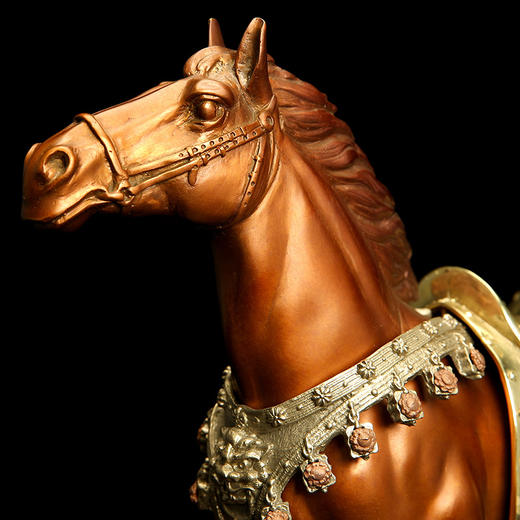 宇达青铜摆件 十二生肖马《马到成功》创意装饰 家居工艺摆件  高34.5cm 商品图2