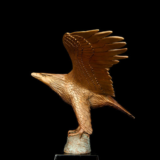 宇达青铜纯铜鹰摆件《鹰击长空》家居工艺品 饰品 仿复制国礼摆件 商品图3