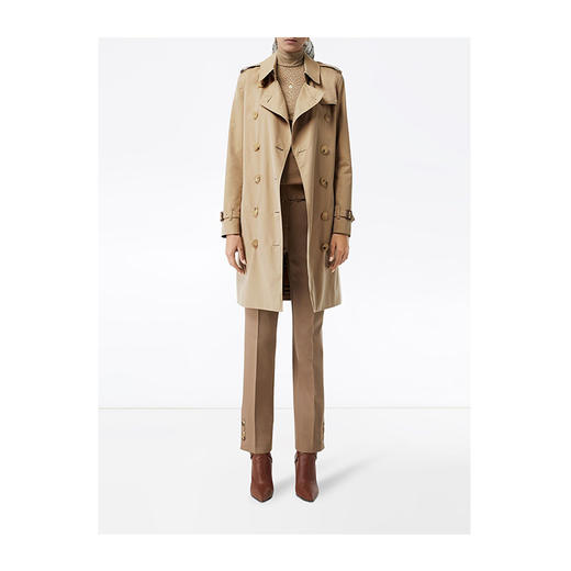 BURBERRY 巴宝莉 肯辛顿版型 – 中长款 Heritage Trench 女士风衣 卡其色 8027923 A1366 商品图1