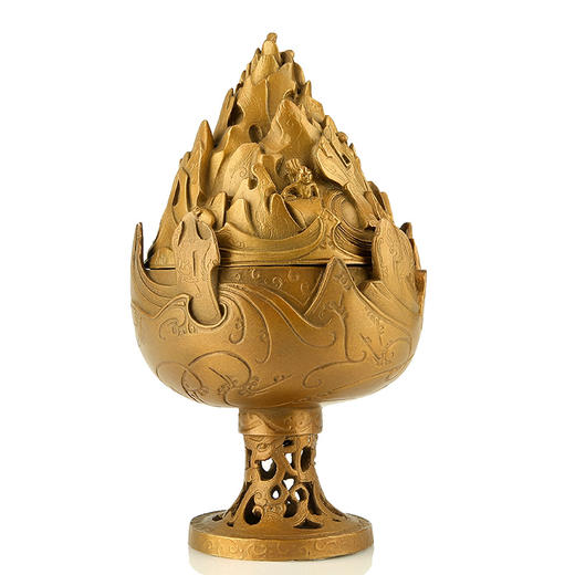 宇达青铜全铜摆件《云纹博山炉》香炉 创意 工艺品 家居饰品摆件 商品图1