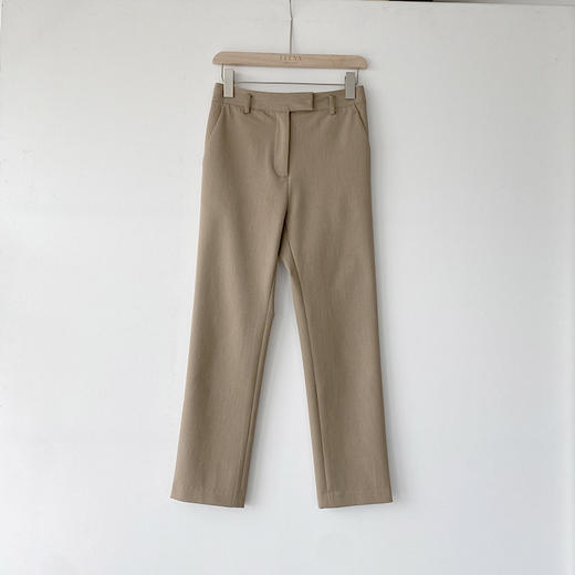 “新晋神裤” 卡其色高腰休闲直筒九分西裤 商品图6