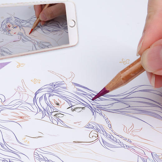 飞乐鸟彩铅线稿填色纸文具绘画美术工具 商品图2