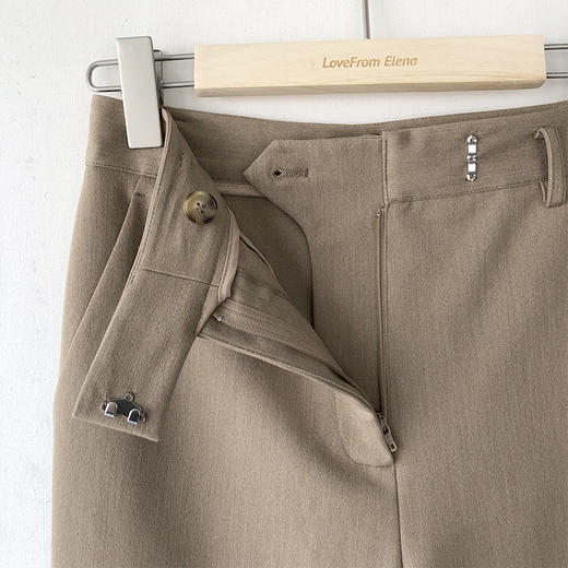 “新晋神裤” 卡其色高腰休闲直筒九分西裤 商品图9