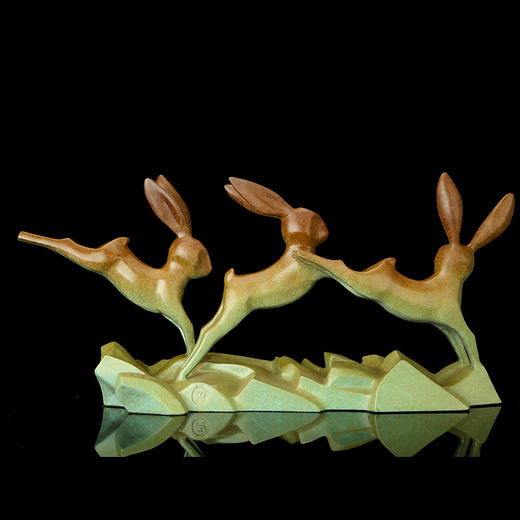 宇达青铜全铜兔摆件《玉兔送瑞》十二生肖 工艺品 装饰 家居 摆件  高25.3cm 商品图2