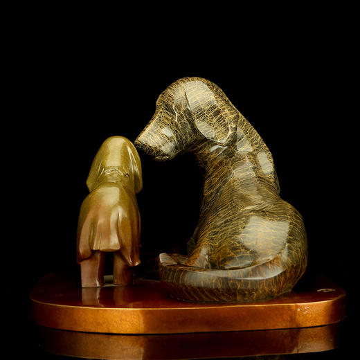 宇达青铜全铜狗摆件《和和美美》十二生肖 创意装饰 家居工艺摆件  高25.5cm 商品图4