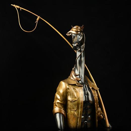 宇达青铜摆件 毛锎作品《高等动物之赶马汉子》限量12件 艺术摆件  高58.5cm 商品图2