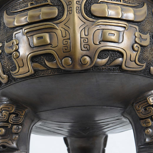 宇达青铜创意艺术品乔迁送礼家居办公室《财鼎》鼎铜摆件  高31.8cm 商品图4