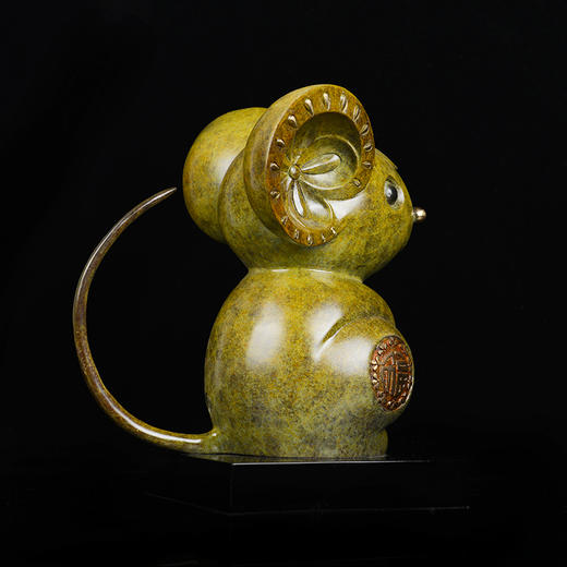 宇达青铜全铜鼠摆件《属你幸福》鼠年新品 家居 艺术装饰摆件  高27.7cm 商品图4
