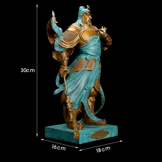 宇达青铜全铜关公摆件《忠义仁勇》铜工艺品关公礼品家居装饰铜像 商品图2