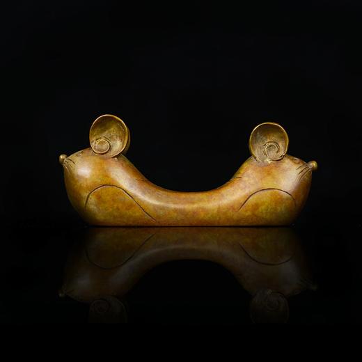 宇达青铜全铜鼠摆件《鼠你开心》鼠年新品 家居 艺术装饰摆件  高3.4cm 商品图4