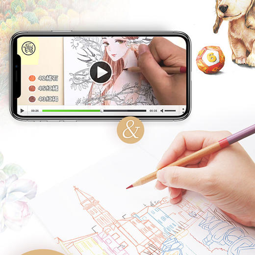 飞乐鸟彩铅线稿填色纸文具绘画美术工具 商品图1