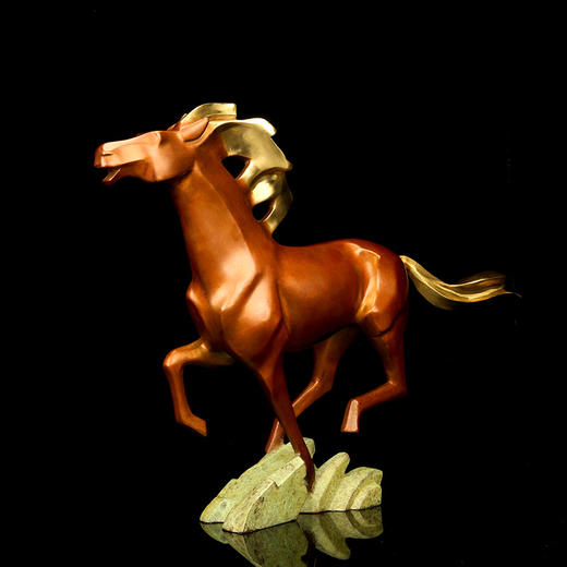 宇达青铜全铜马摆件《马到成功》十二生肖 名家作品 艺术装饰摆件  高39.3cm 商品图2