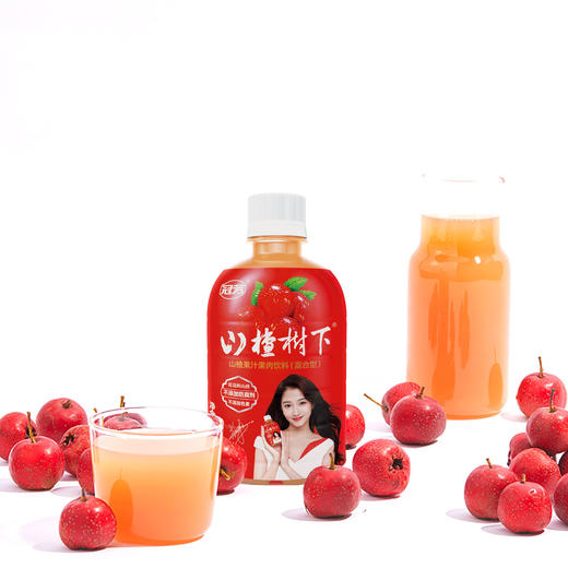 冠芳山楂树下饮料 山楂汁350ml*12瓶 果味 果汁 解腻 开胃 整箱 商品图1