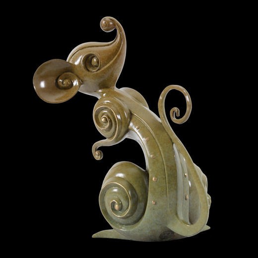 宇达青铜全铜鼠摆件《鼠咬天开》鼠年 家居 艺术装饰摆件  高26cm 商品图2