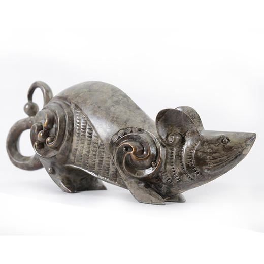 宇达青铜全铜鼠摆件《欢天喜地》鼠年 家居 艺术装饰摆件  高12cm 商品图3