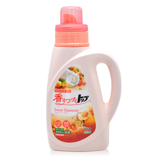 LION狮王 TOP抗菌柔顺洗衣液 白玫瑰香粉色花果香 850G 日本（临时） 商品图1