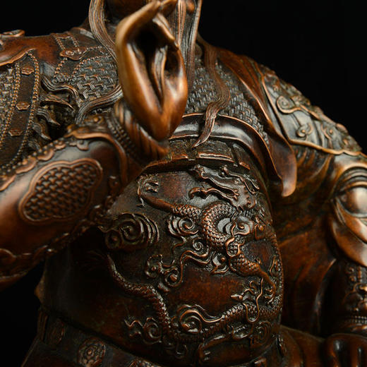 宇达新品明早期御制关公问鼎之作 《威武关公》工艺品关公铜像武财神青铜摆件 商品图4