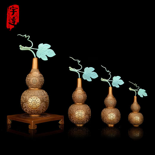 宇达青铜全铜摆件《福葫芦》摆件  家居  办公室  艺术装饰摆件 商品图0
