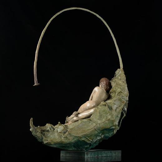 宇达青铜全铜摆件 李月作品《知心惟有月》限量8版 艺术装饰摆件  高67cm 商品图3
