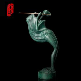 宇达青铜摆件 杨学军作品《空中飘散的笛音》限量99版 艺术摆件  高52cm