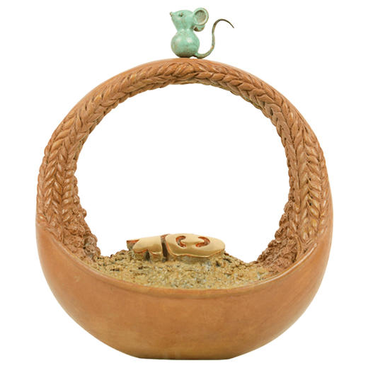 宇达青铜全铜鼠摆件《数你有福》鼠年新品 家居 艺术装饰摆件  高22cm 商品图1