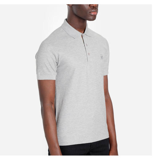 【一】BURBERRY 巴宝莉 男士 Monogram Motif TB专属标识刺绣棉质珠地布 Polo 衫 灰色 8014006 A2142 商品图1