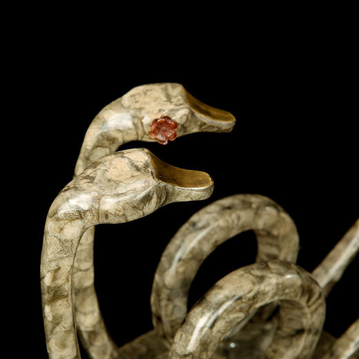 宇达青铜全铜蛇摆件《团团圆圆》十二生肖 创意装饰 家居工艺摆件  高30.8cm 商品图4