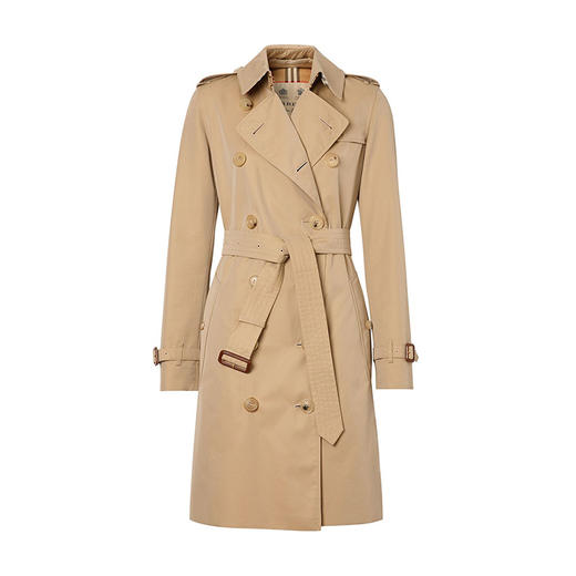 BURBERRY 巴宝莉 肯辛顿版型 – 中长款 Heritage Trench 女士风衣 卡其色 8027923 A1366 商品图0