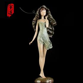 宇达青铜摆件  限量99件  李月作品《佳期如梦》艺术摆件  高29.5cm