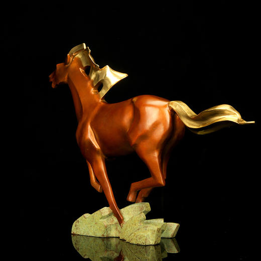宇达青铜全铜马摆件《马到成功》十二生肖 名家作品 艺术装饰摆件  高39.3cm 商品图4