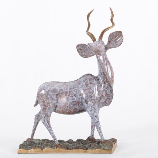 宇达创意礼品仿复制国礼吉祥家居铜摆件 《吉祥羚》铜像办公室 商品图0