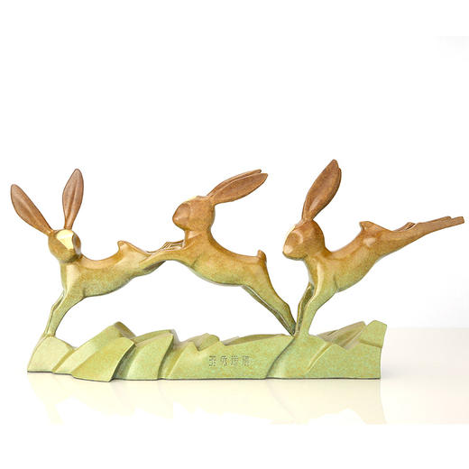 宇达青铜全铜兔摆件《玉兔送瑞》十二生肖 工艺品 装饰 家居 摆件  高25.3cm 商品图1