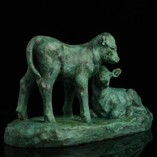 宇达青铜全铜摆件 秦璞作品《双犊情》限量99版 家居艺术装饰摆件  长49.5cm 商品图1