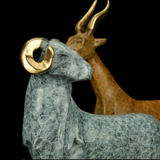 宇达青铜全铜羊摆件《喜气洋洋》十二生肖 创意装饰 家居工艺摆件  高42cm 商品图4