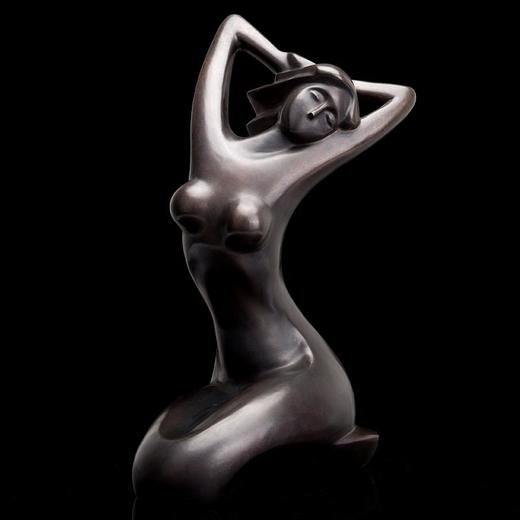 宇达青铜全铜摆件 段一鸣作品《溪》限量99件 家居 艺术装饰摆件  高43.5cm 商品图2