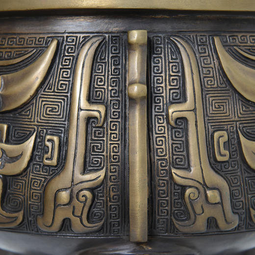 宇达青铜创意艺术品乔迁送礼家居办公室《财鼎》鼎铜摆件  高31.8cm 商品图3