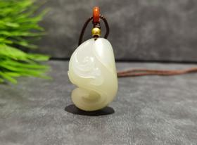 【御珠宫坊】羊脂白玉子料如意挂件