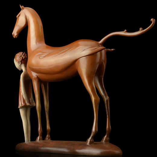 宇达青铜文化  名家青铜艺术品《以梦为马~似水》 作者：俞科  长33.2cm 商品图2
