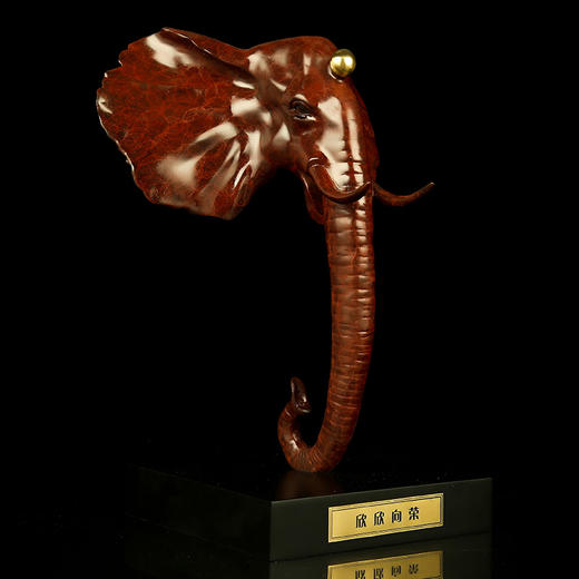 宇达青铜全铜象摆件《欣欣向荣》家居礼品 装饰 工艺摆件 高28cm 商品图2