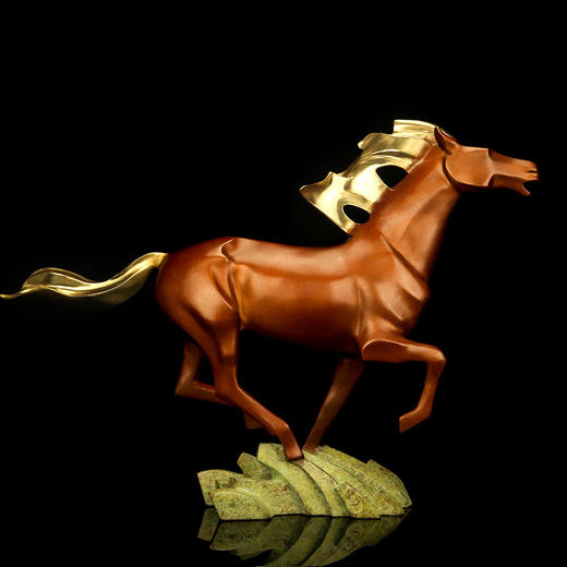 宇达青铜全铜马摆件《马到成功》十二生肖 名家作品 艺术装饰摆件  高39.3cm 商品图3