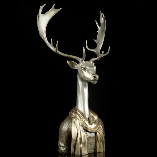 宇达青铜文化 限量12版  名家艺术品 《高等动物之鹿先生》 作者：毛锎  高59cm 商品图2