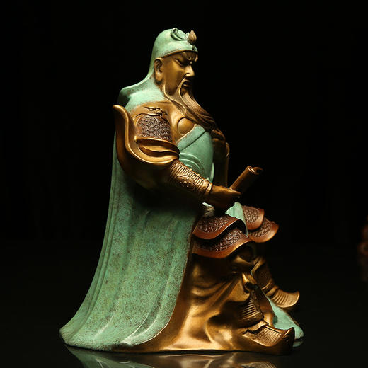 宇达青铜全铜摆件《精忠贯日月》铜工艺品 创意 关公家居装饰摆件 商品图4