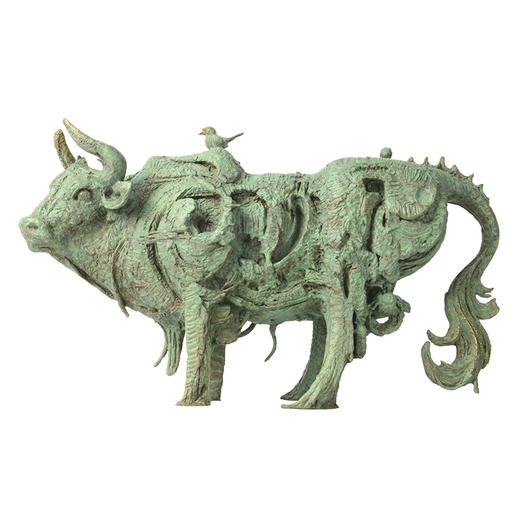 宇达青铜摆件 韩美林作品《四季牛》限量99件 艺术摆件  长37cm-48.5cm 商品图1