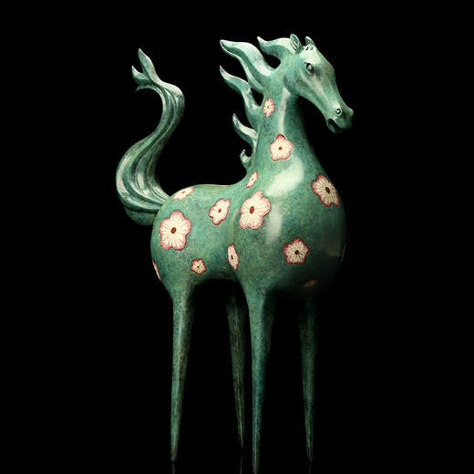 宇达青铜全铜马摆件《天马乘云》十二生肖 创意装饰 家居工艺摆件  高50.3cm 商品图2