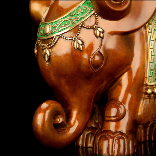 宇达青铜全铜摆件《大吉祥永平安》创意礼品 工艺品 家居摆件  高22cm 商品图4