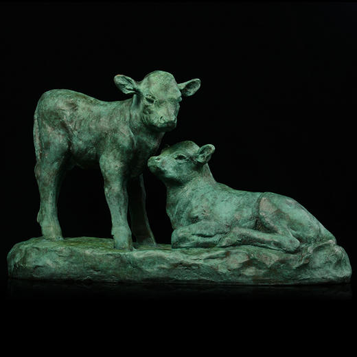 宇达青铜全铜摆件 秦璞作品《双犊情》限量99版 家居艺术装饰摆件  长49.5cm 商品图2