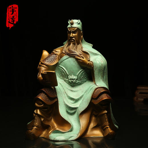 宇达青铜全铜摆件《精忠贯日月》铜工艺品 创意 关公家居装饰摆件 商品图0